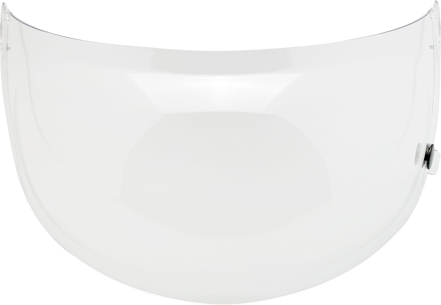Clear bubble shield for BILTWELL Gringo S Gen 2 helmet, motorcycle helmet parts by Bill's Exhausts, shown with transparent design