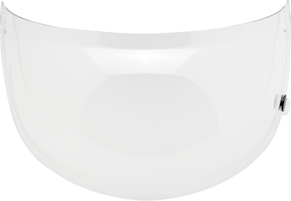 Clear bubble shield for BILTWELL Gringo S Gen 2 helmet, motorcycle helmet parts by Bill's Exhausts, shown with transparent design