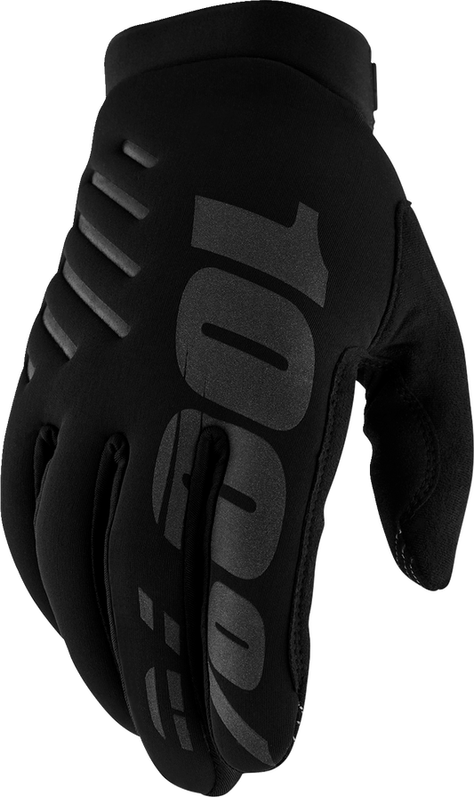 100% Women's Brisker Gloves - Black/Gray - Large 10005-00003 - Howling Moto