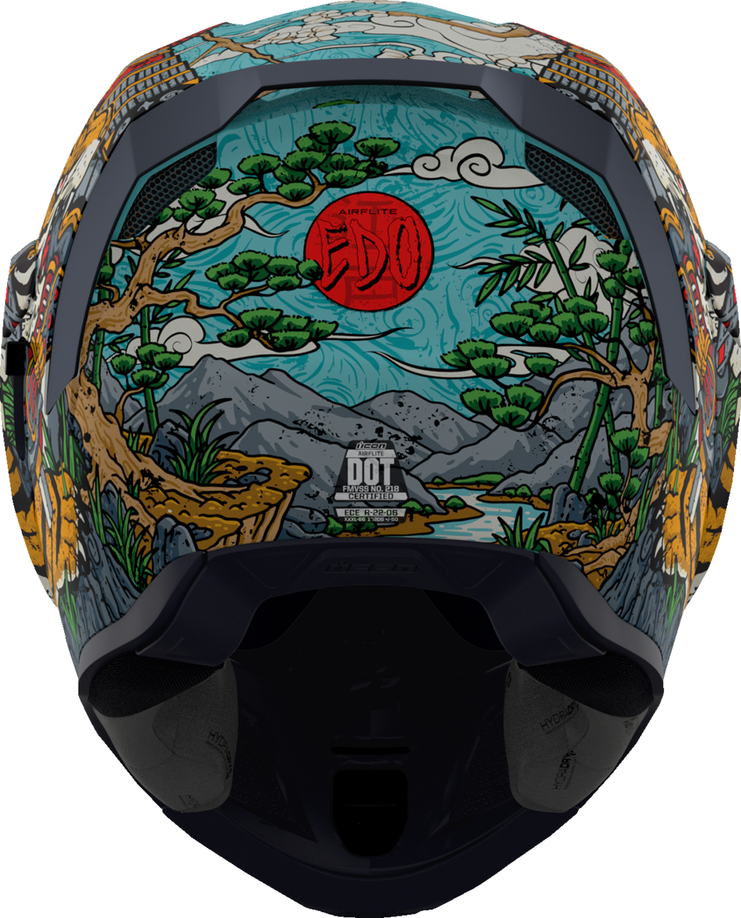 Bill's Exhausts ICON Airflite™ Helmet Edo MIPS® in small size, black and white design with aerodynamic shell and ventilation features.