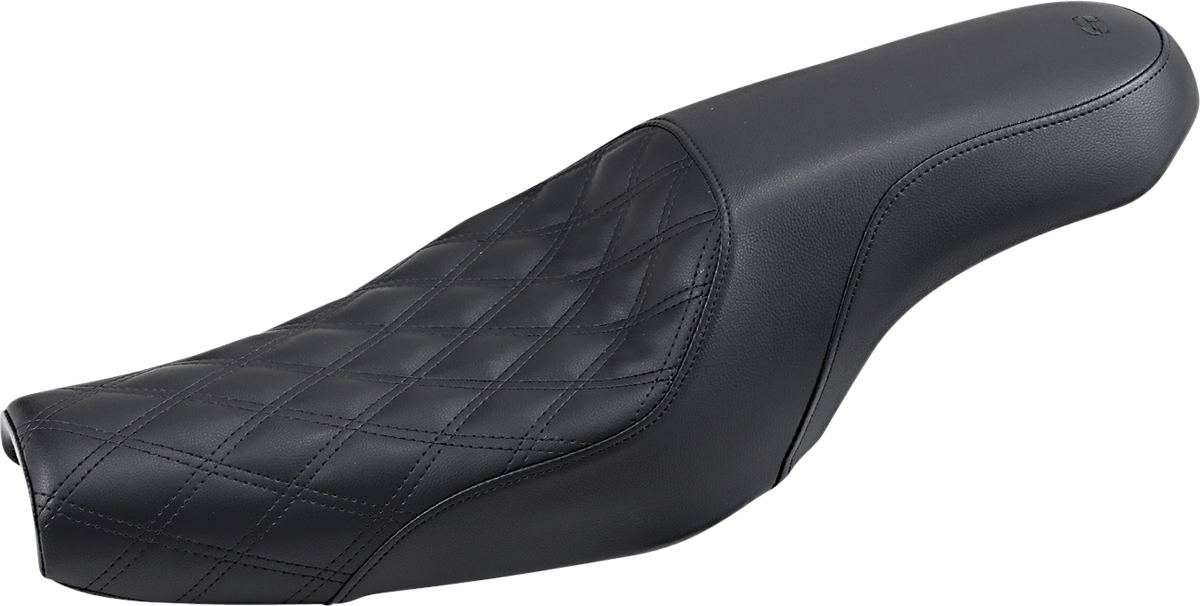 Black SADDLEMEN Profiler motorcycle seat with front lattice and rear smooth design, XL size, featuring a sleek, ergonomic profile.