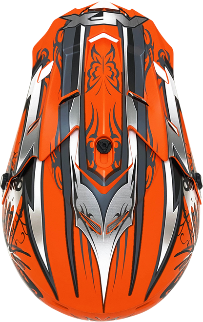 Matte orange AFX FX-17Y butterfly helmet in small size, featuring a sleek design and ventilation for motorcycle riding.