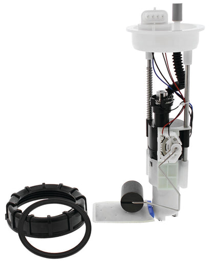 QuadBoss complete fuel pump module for Polaris RZR and RZR XP models, part #401277, showing the assembled pump unit.