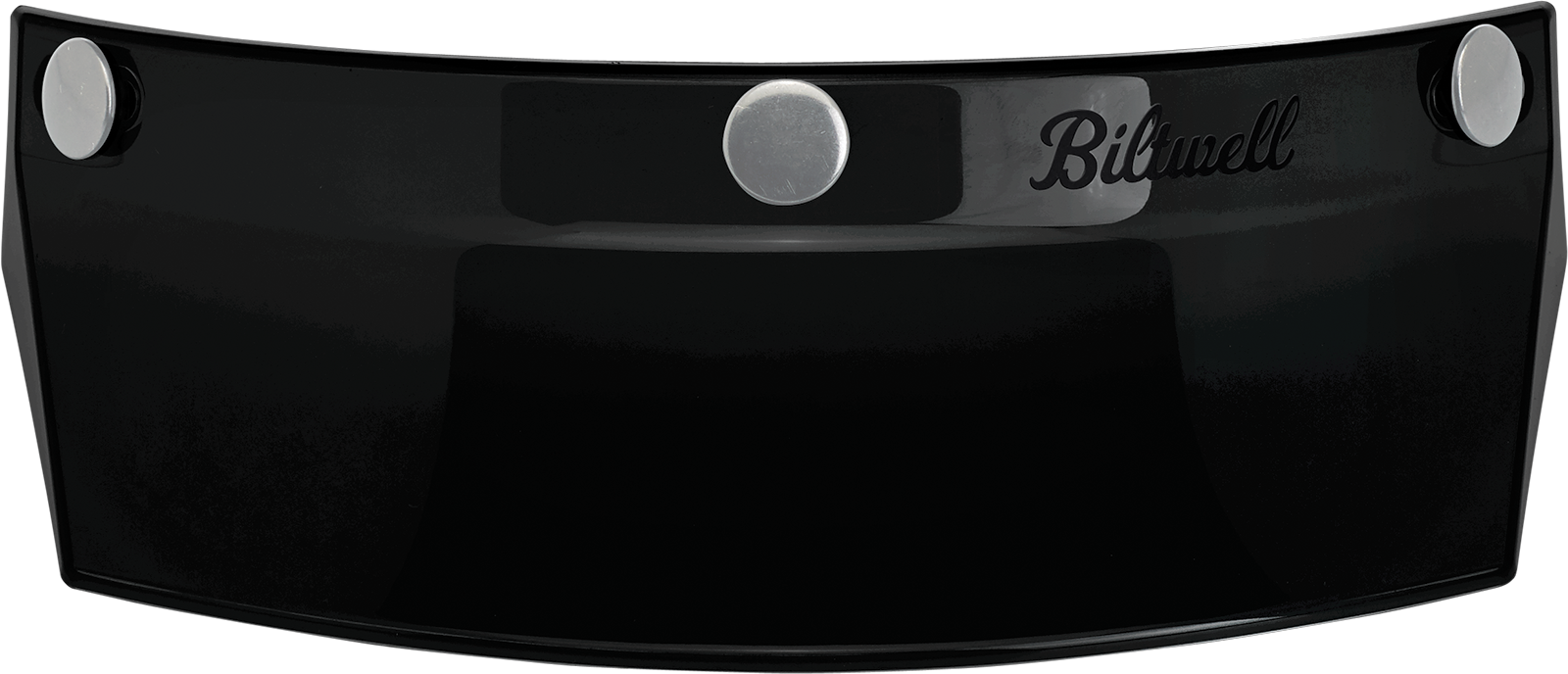 Black BILT WELL Moto 3-Snap Visor for helmets, part of Bill's Exhausts motorcycle helmet accessories collection.
