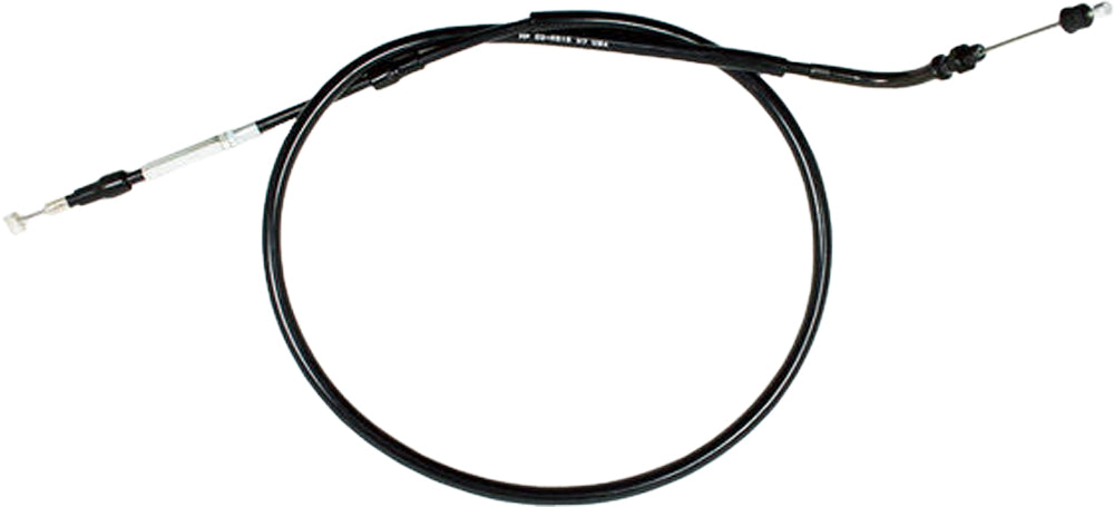 Black vinyl clutch cable by MOTION PRO, part #02-0515, with detailed view of the cable and fittings on a white background.