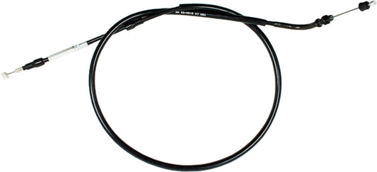 Black vinyl clutch cable by MOTION PRO, part #02-0515, with detailed view of the cable and fittings on a white background.