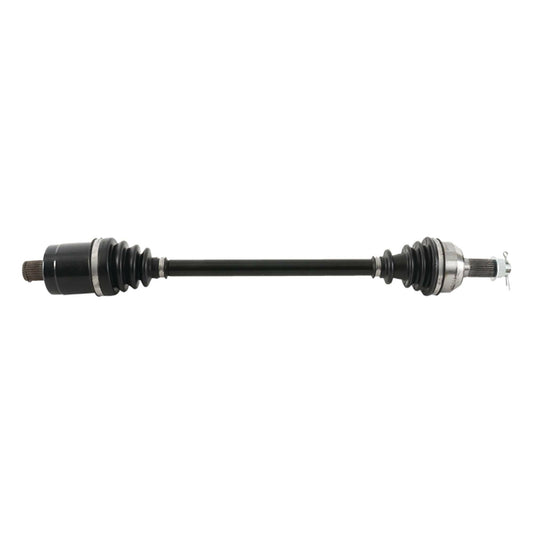 All Balls ABM-PO-8-381 axle for precise OEM fitment and durability, shown with detailed metal construction and mounting points.
