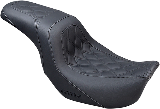 SADDLEMEN Lutzka Slim Seat GL80604DB motorcycle seat with sleek black design and contoured shape for comfort and style.