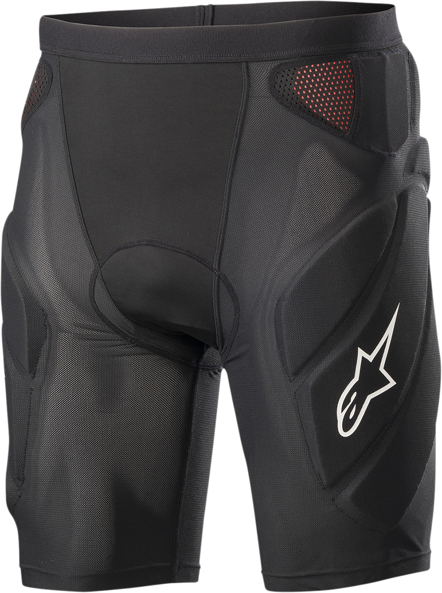Black ALPINESTARS Vector Tech Shorts for men, large size, shown with detailed fabric and design features.