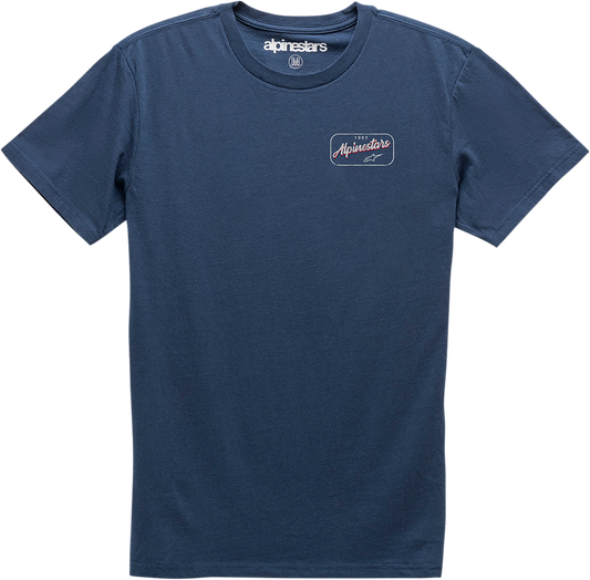 Navy ALPINESTARS Turnpike Premium T-Shirt in 2XL, featuring the brand logo on the front, casual fit, and soft cotton fabric.