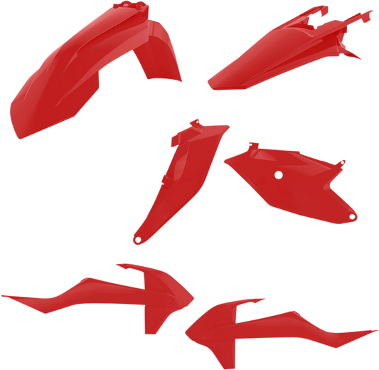 Red Acerbis standard replacement body kit for motorcycles, featuring sleek body panels with branding visible.