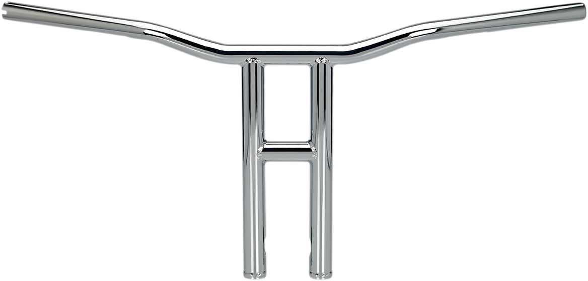 Chrome Bill's Exhausts BILTWELL Tyson XL 14-inch handlebar with a sleek, curved design for motorcycle customization.