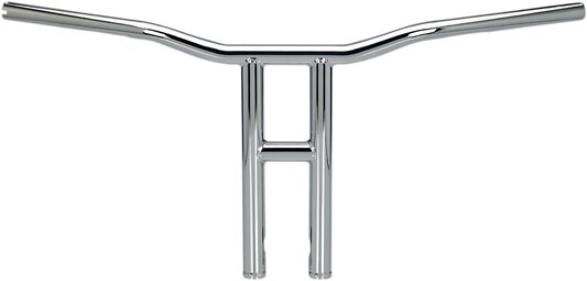 Chrome Bill's Exhausts BILTWELL Tyson XL 14-inch handlebar with a sleek, curved design for motorcycle customization.