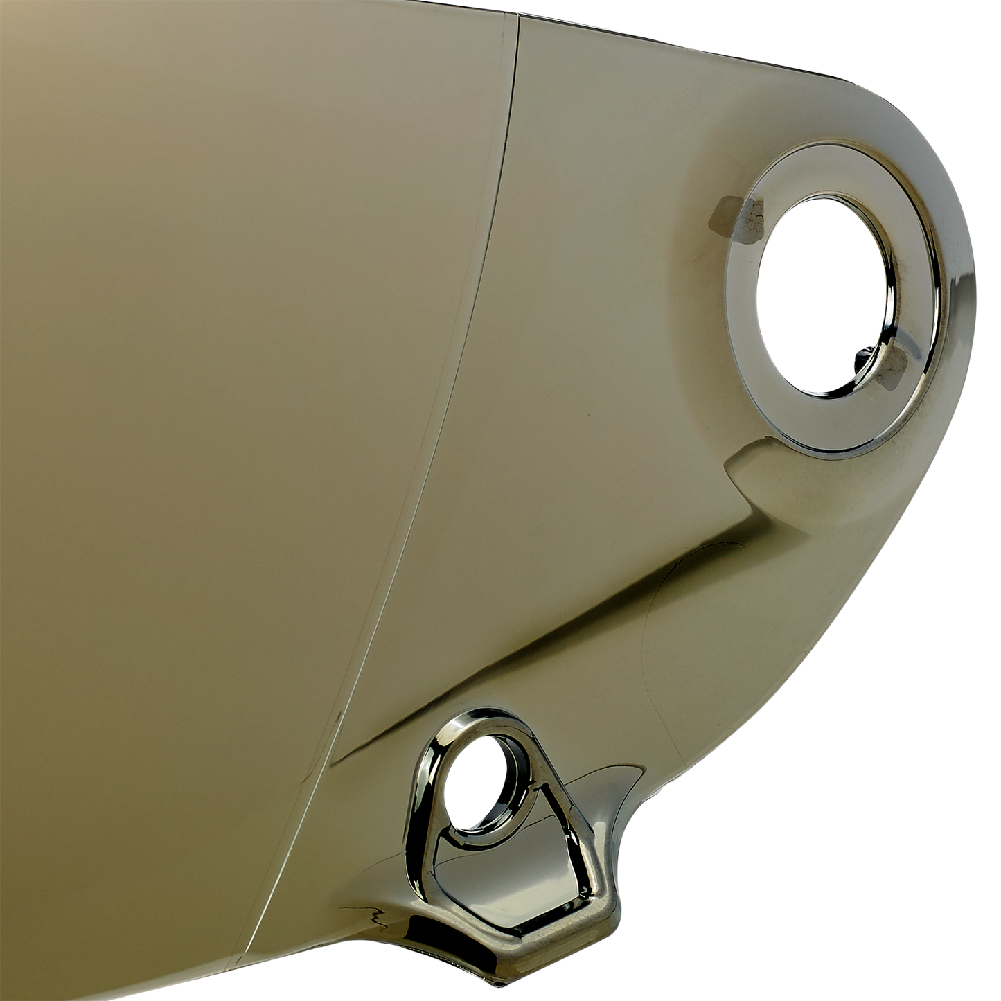 Gold mirror shield for BILTWELL Lane Splitter Gen 2 motorcycle helmet, helmet parts by Bill's Exhausts with reflective mirror finish.