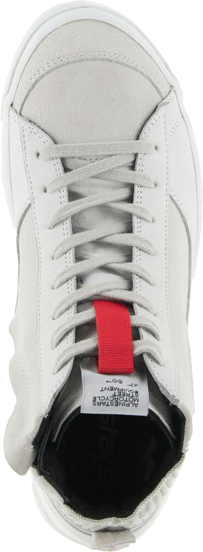 Alpinestars Stated Shoes in white and gray, US size 12, showcasing the sporty design and brand logo.