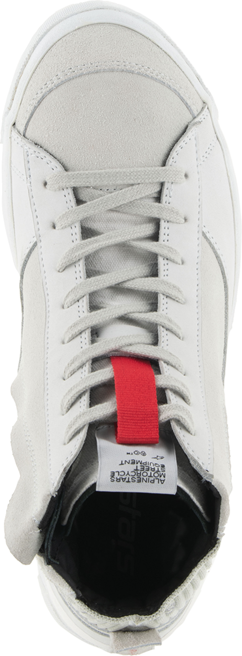 Alpinestars Stated Shoes in white and gray, US size 10.5, featuring sleek design and sporty style.