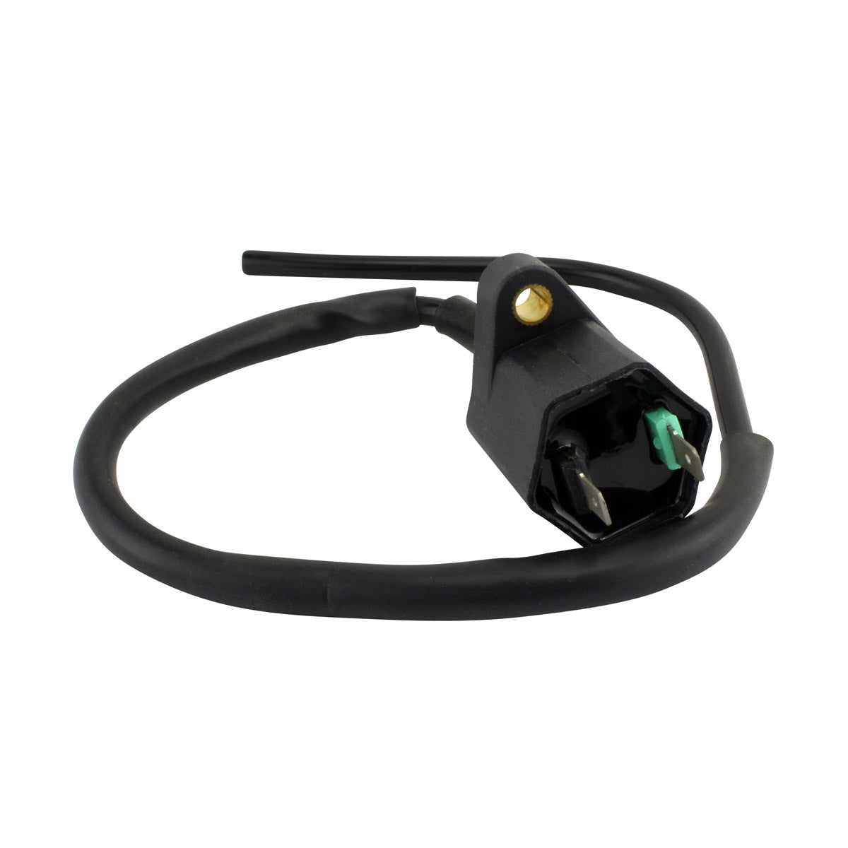 RM STATOR external ignition coil RM06172, plug-and-play replacement for motorcycle ignition systems, visible with wiring and connector.