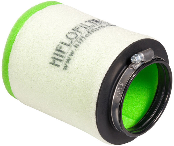 HIFLOFILTRO HFF1027 air filter for high-performance engines, showing the clean, rectangular filter element with brand markings.