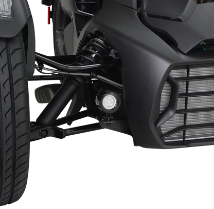 Bill's Exhausts SHOW CHROME Mini LED Driving Light 41-401BK installed on vehicle engine for enhanced visibility and style