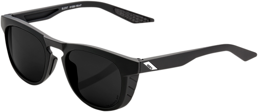 Black 100% Slent sunglasses with gray polarized lenses from Bill's Exhausts, featuring sleek frames and modern style.