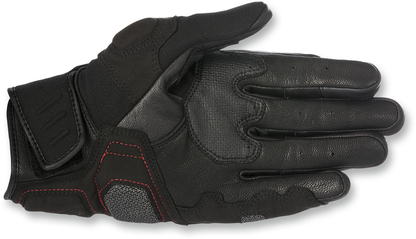 Black ALPINESTARS Highlands Gloves in large size, showing detailed stitching and textured fabric for motorcycle riding comfort.