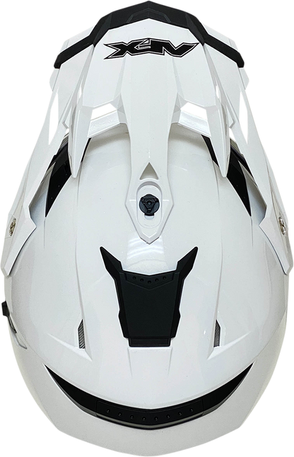 Bill's Exhausts AFX FX-41DS helmet in pearl white, medium size with a sleek, aerodynamic design and clear visor.