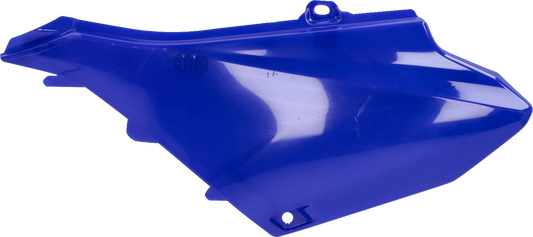 Acerbis blue and black side panels for motorcycle body, featuring sleek design and brand logo, on a white background.