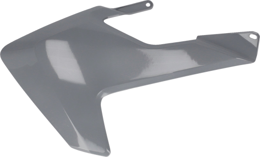 Gray ACERBIS radiator shrouds for Husqvarna TC 85 motorcycle, body panel parts from 2018 to 2023, designed for durability and fit.