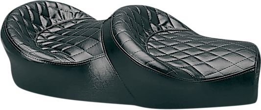 Bill's Exhausts Saddlemens Double Seat Kit XH148 for motorcycle, showing the black double seat with textured surface.