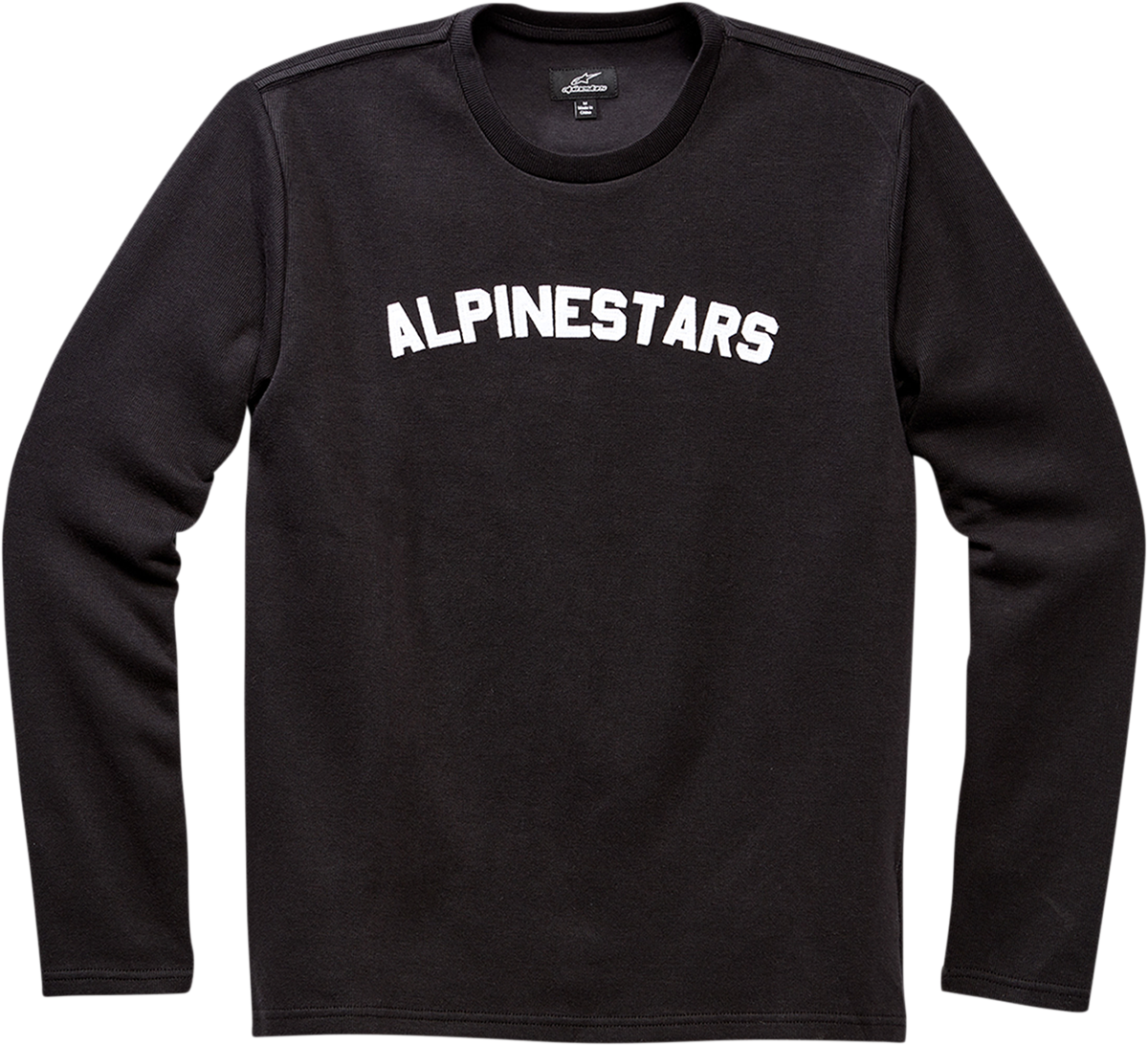 Black Alpinestars Duster Premium long-sleeve shirt in 2XL, featuring sleek design and branding, displayed flat on a white background.
