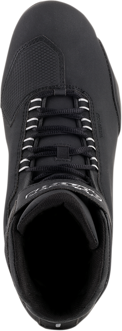 Alpinestars Sektor waterproof shoes in US 12, black with rugged design, suitable for outdoor and motorcycle wear.