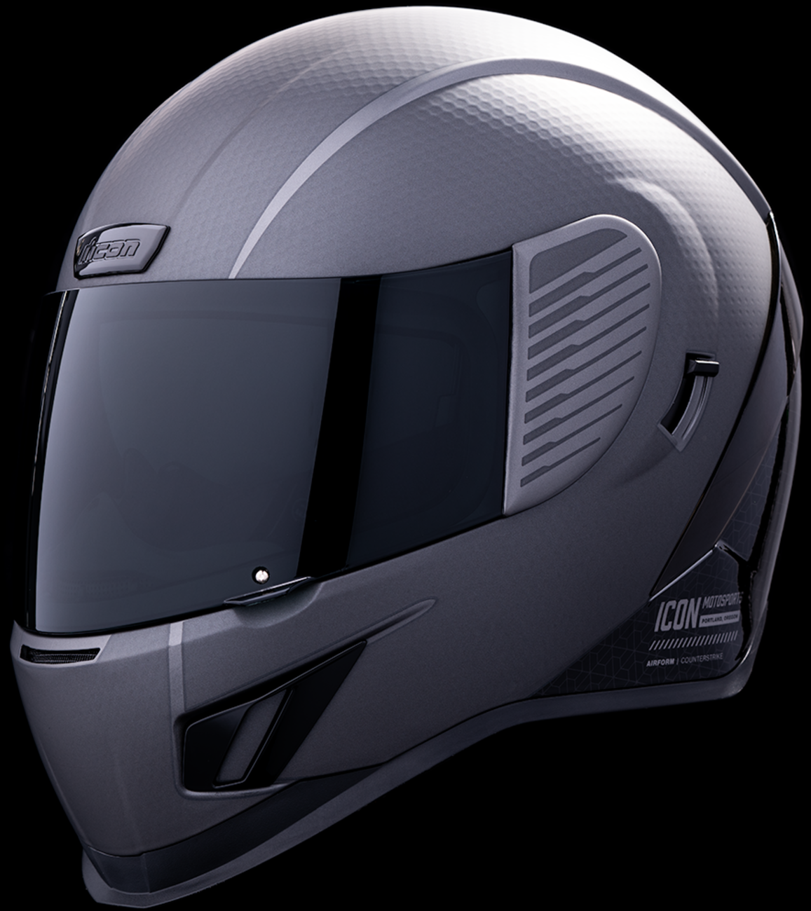 Silver ICON Airform™ Helmet with MIPS® technology, Counterstrike design, medium size, featuring aerodynamic vents and sleek finish.