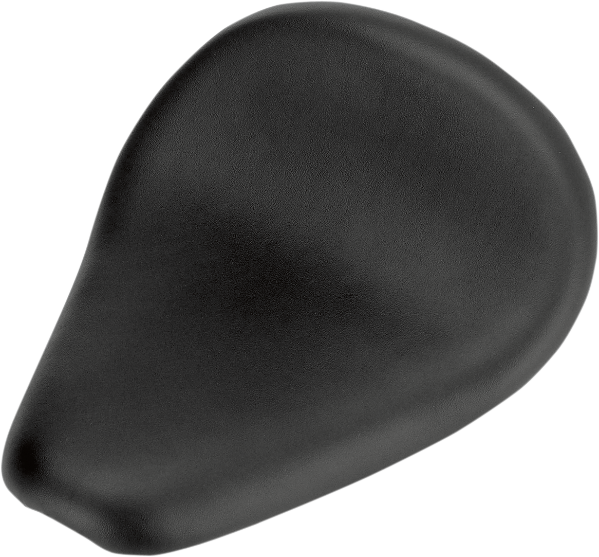 Black BILTWELL Thinline Seat, smooth finish, designed for motorcycle seats, showcasing its sleek, streamlined shape and padding.