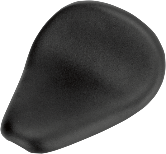 Black BILTWELL Thinline Seat, smooth finish, designed for motorcycle seats, showcasing its sleek, streamlined shape and padding.