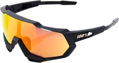100% Speedtrap Sunglasses - Black - Red 60012-00004 - Howling Moto