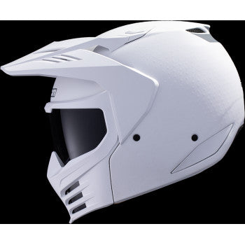 White ICON Elsinore™ helmet in large size, featuring Monotype design, displayed on a plain background.