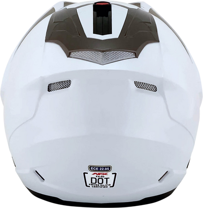 Bill's Exhausts AFX FX-50 helmet in pearl white, 2XL size, showcasing a sleek motorcycle helmet with a smooth finish.