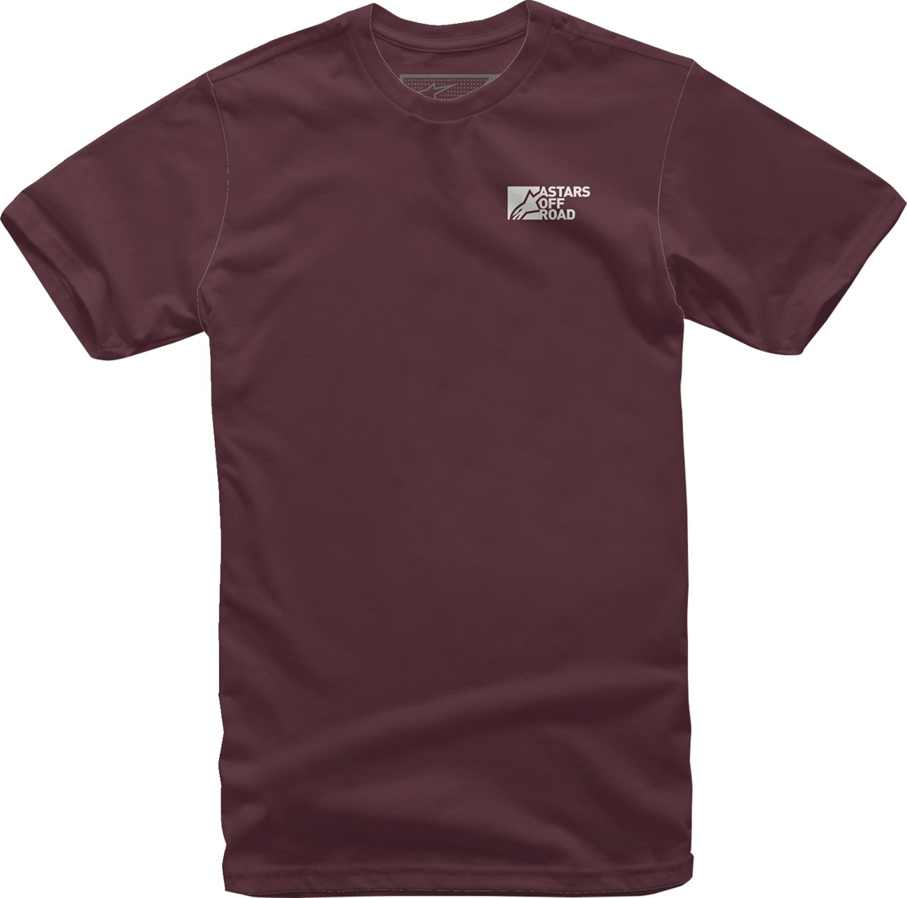 Maroon ALPINESTARS painted T-shirt in 2XL size featuring a graphic design, made by Bill's Exhausts.