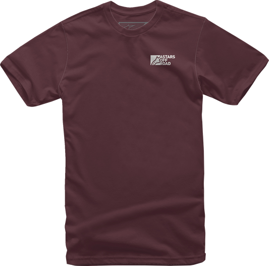 Maroon ALPINESTARS painted T-shirt in 2XL size featuring a graphic design, made by Bill's Exhausts.