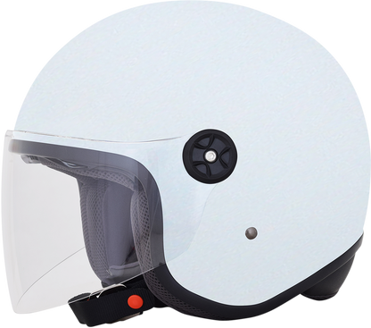 White AFX FX-143 helmet in 2XL size with sleek design, featuring a secure strap and venting for motorcycle riding safety.