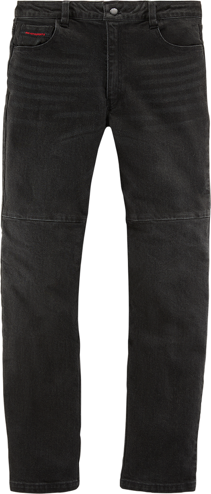 Black ICON Uparmor™ jeans by Bill's Exhausts, size 32, with classic denim look and tailored fit, visible front view.