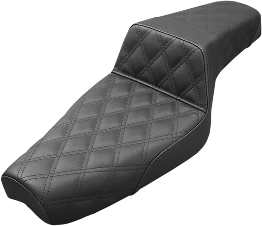 SADDLEMEN Step-Up Seat - Full Lattice Stitch - Black - XL 879-03-175 - Howling Moto