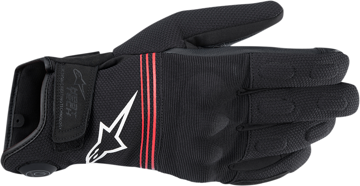 Black ALPINESTARS HT-3 Heat Tech Drystar® Gloves in small size, showing textured palm and secure wrist closure.