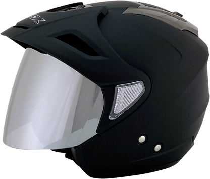 Silver Mirror AFX FX-50 Shield outer protective gear for motorcycle helmets, designed by Bill's Exhausts.