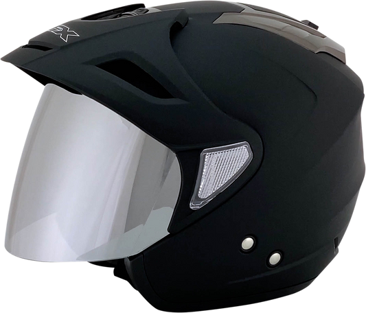Silver Mirror AFX FX-50 Shield outer protective gear for motorcycle helmets, designed by Bill's Exhausts.