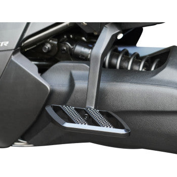 SHOW CHROME Combat Boards Driver Stealth Black for Ryker 2019-2024, featuring textured black finish and durable design.