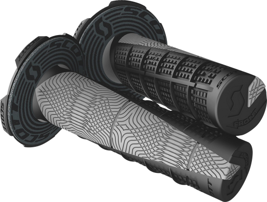 Scott Deuce grips in black and gray for engine applications, designed for durability and secure handling.