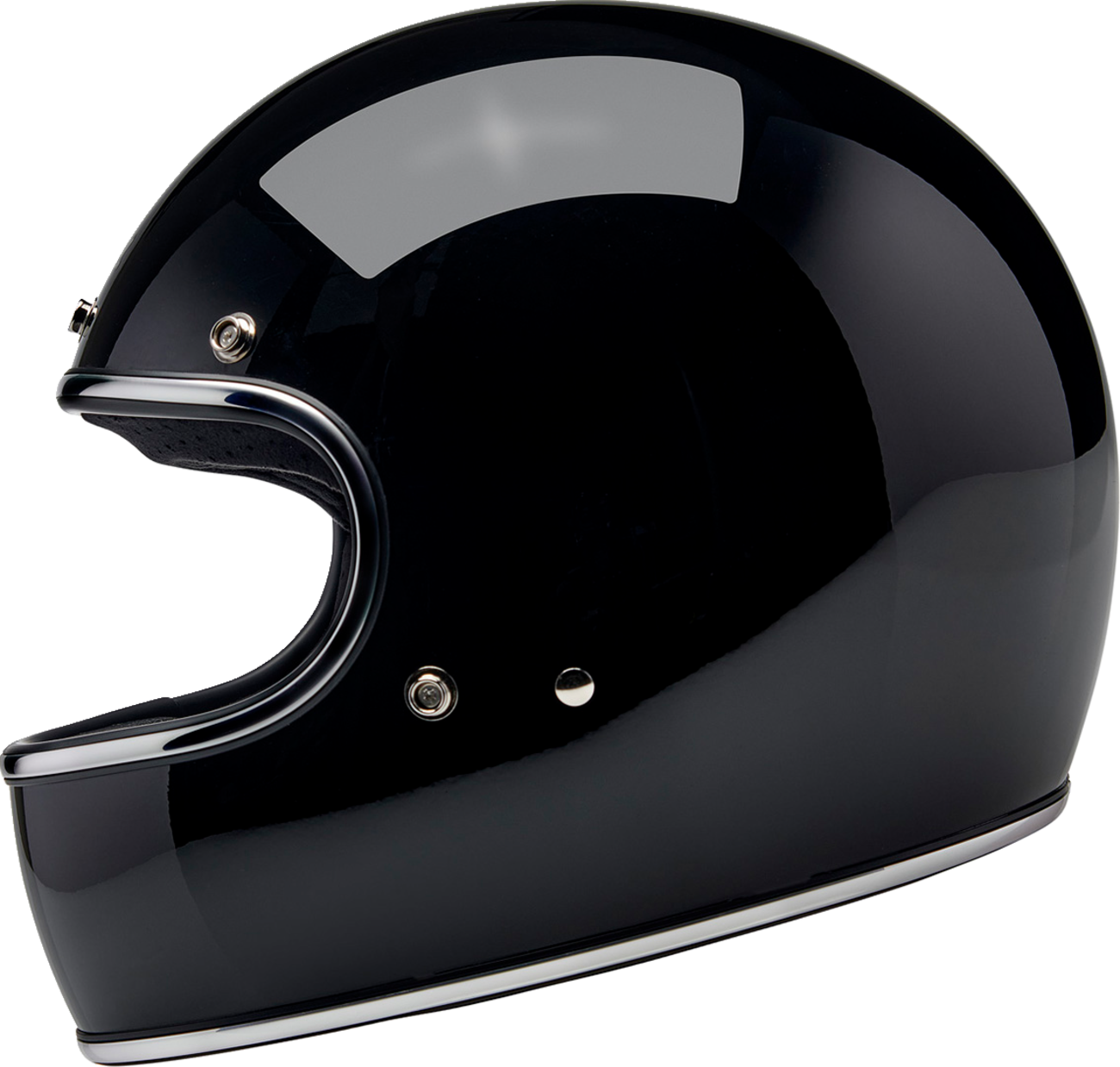 Gloss black BILTWELL Gringo S helmet in XS size, featuring a sleek design and durable construction for motorcycle riding.
