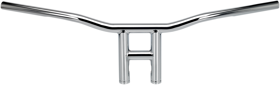 Chromed BILTWELL Tyson XL 8-inch handlebar for motorcycles, featuring a sleek, polished design with robust construction.