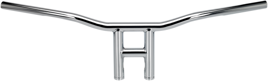 Chromed BILTWELL Tyson XL 8-inch handlebar for motorcycles, featuring a sleek, polished design with robust construction.